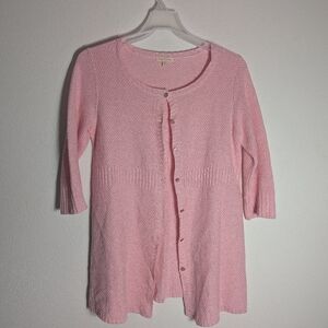 Eileen Fisher‎ Womens Long Cardigan Sweater Ballet 100% Hemp Knit Quiet Luxury